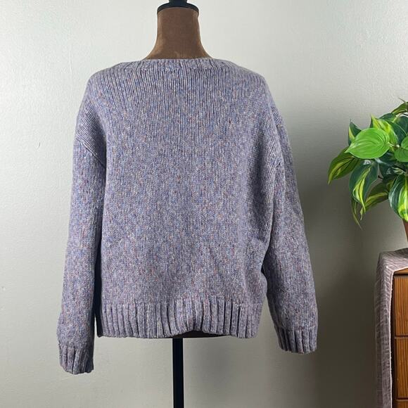You Must Create Variegated Purple Ingrid Confetti Wool Blend Sweater Size Large - Picture 5 of 10
